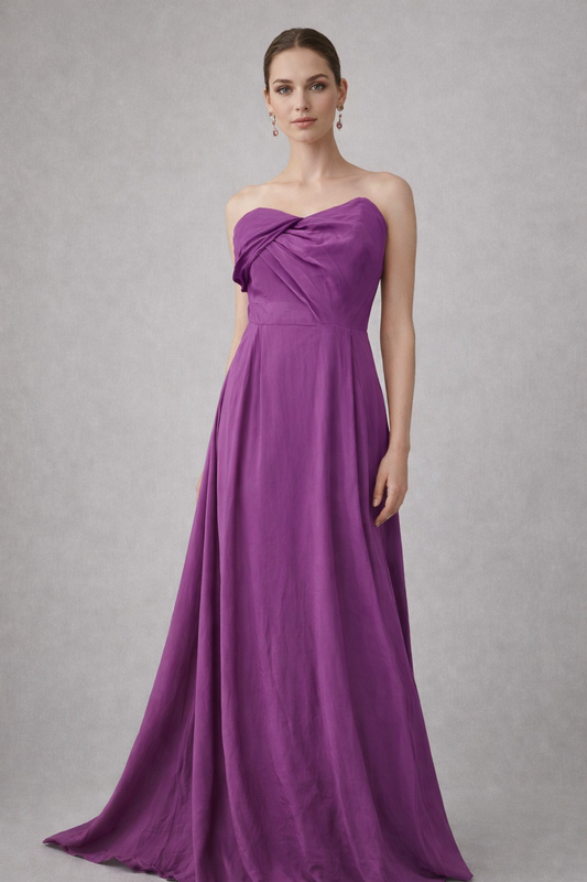 Zimmermann Strapless Orchid Silk Gown