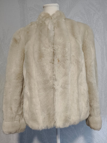 Otex Melbourne – Vintage Champagne Faux‑Fur Coat (Made in Australia)