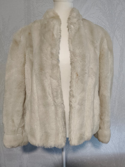 Otex Melbourne – Vintage Champagne Faux‑Fur Coat (Made in Australia)