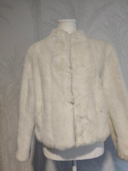 Otex Melbourne Vintage Ivory Faux-Fur Coat (Made in Australia)