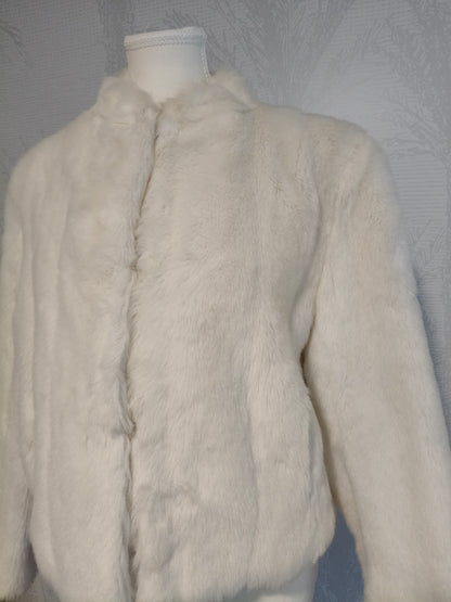 Otex Melbourne Vintage Ivory Faux-Fur Coat (Made in Australia)
