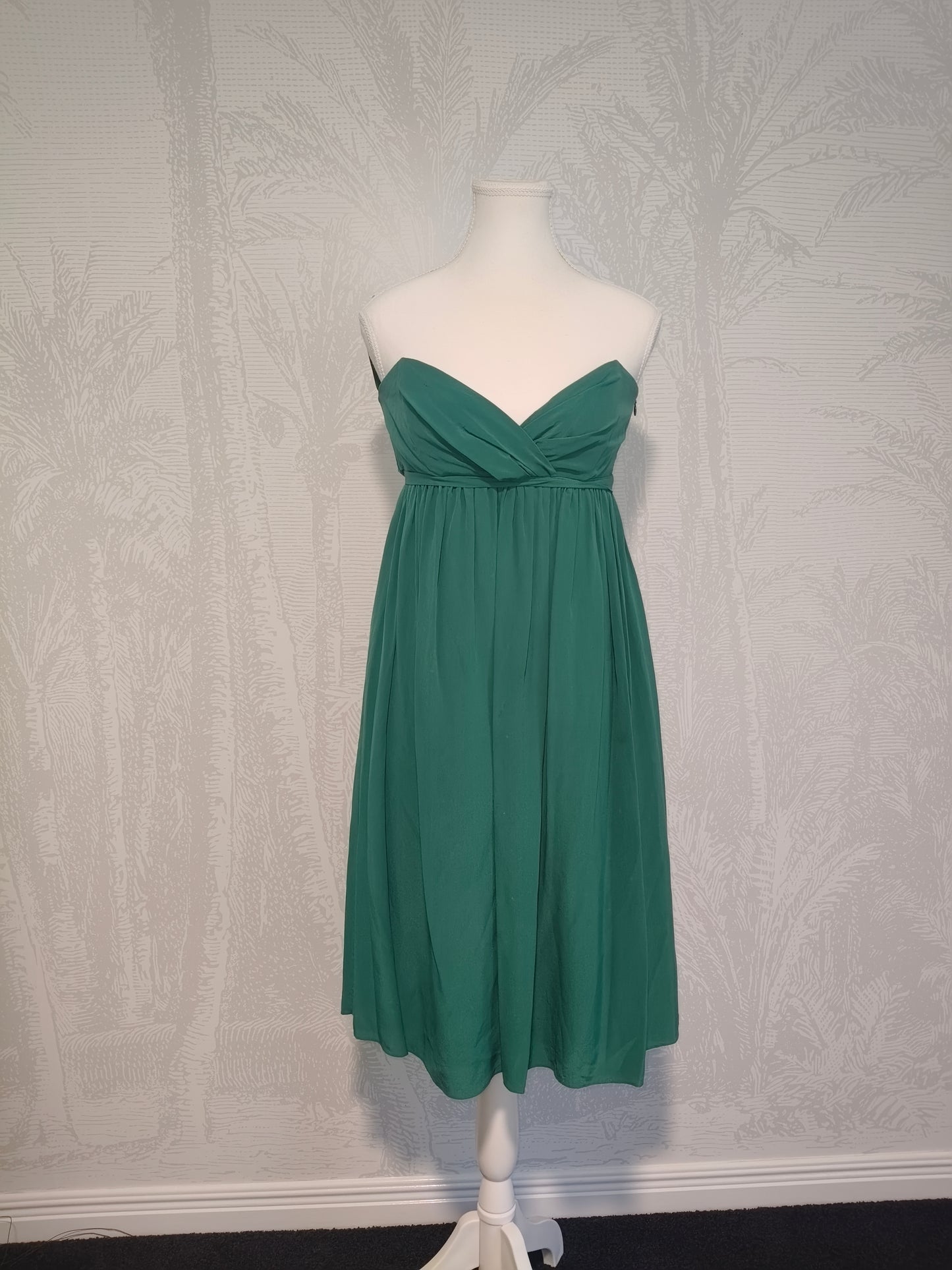 Camilla and Marc Strapless Green Silk Dress
