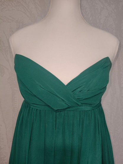 Camilla and Marc Strapless Green Silk Dress