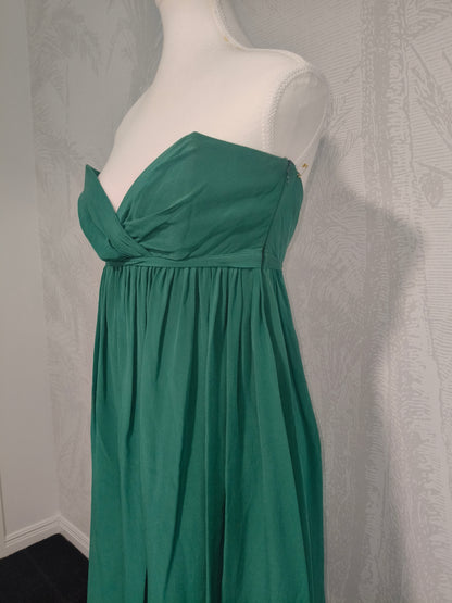 Camilla and Marc Strapless Green Silk Dress
