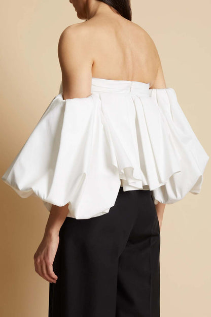Khaite Katerina Puff-Sleeved Top
