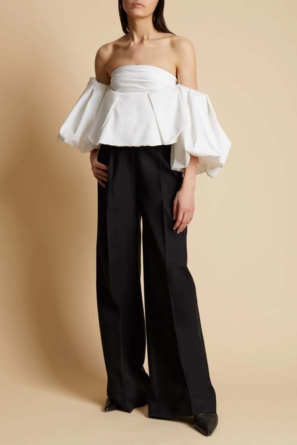 Khaite Katerina Puff-Sleeved Top